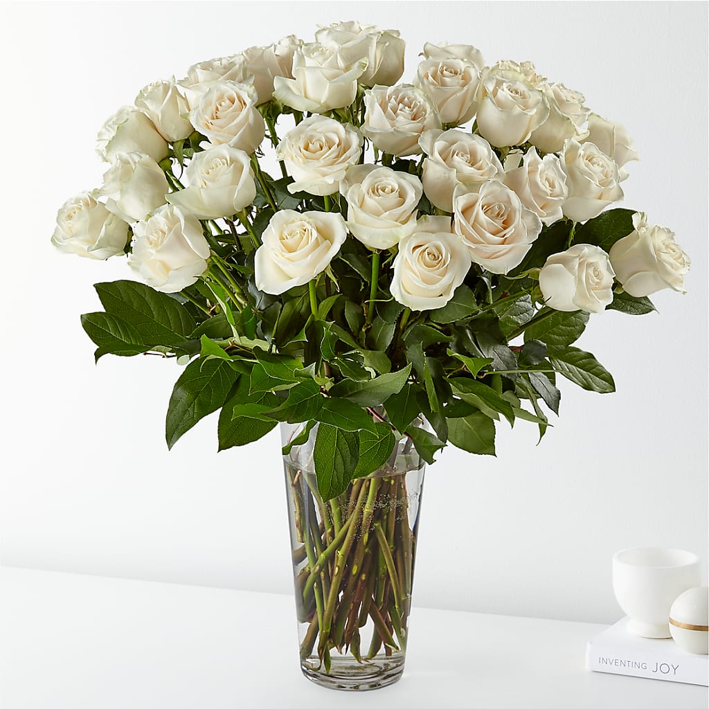 Long Stem White Rose Bouquet – VIC'S FLORAL INC, Cleveland OH