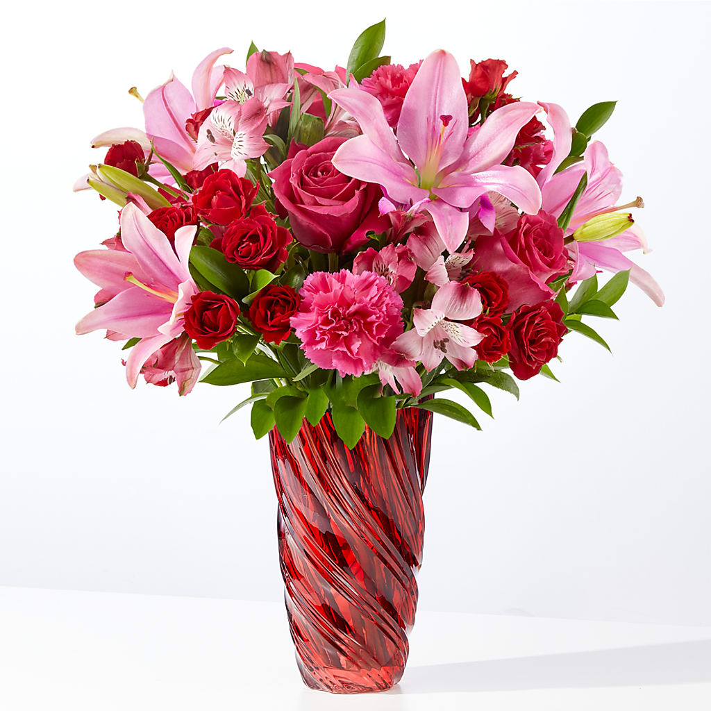 In Love Bouquet with Luxe Swirl Vase – VIC'S FLORAL INC, Cleveland OH