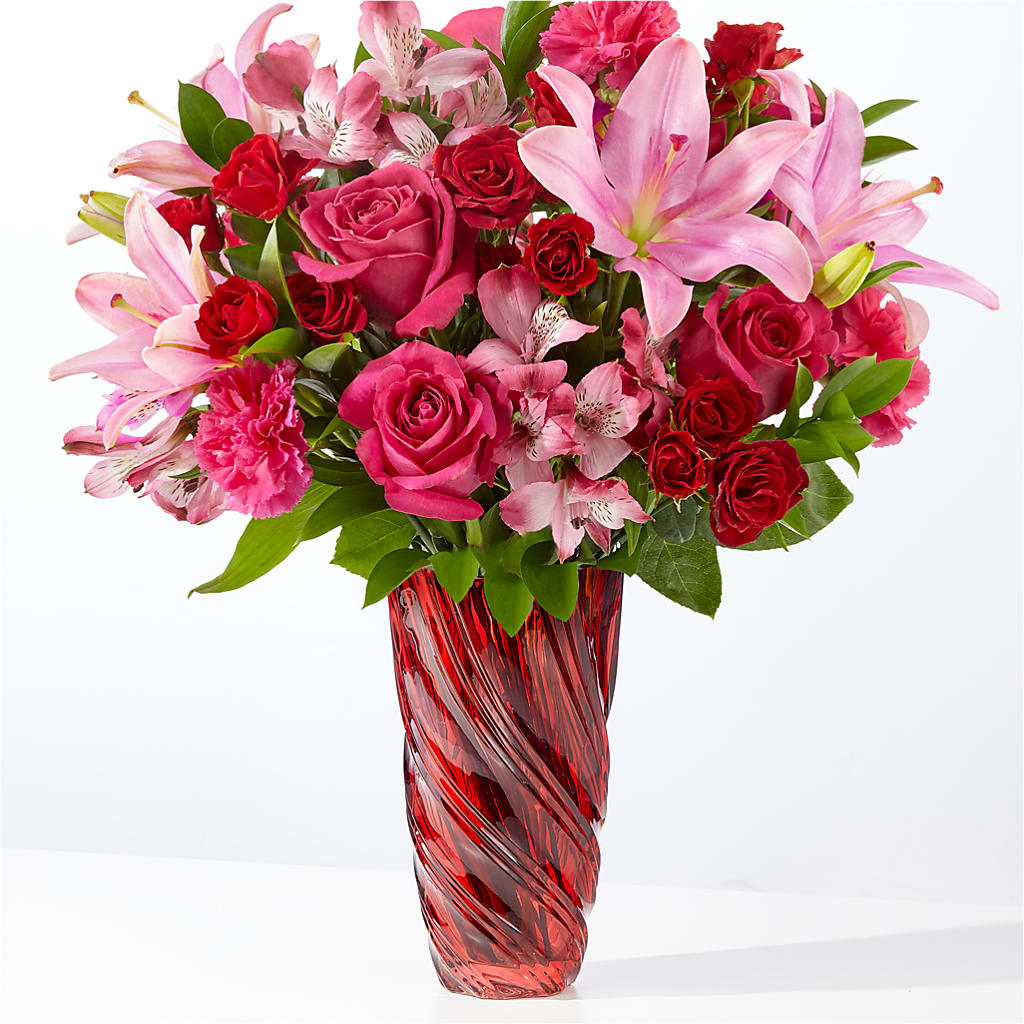 In Love Bouquet with Luxe Swirl Vase – VIC'S FLORAL INC, Cleveland OH