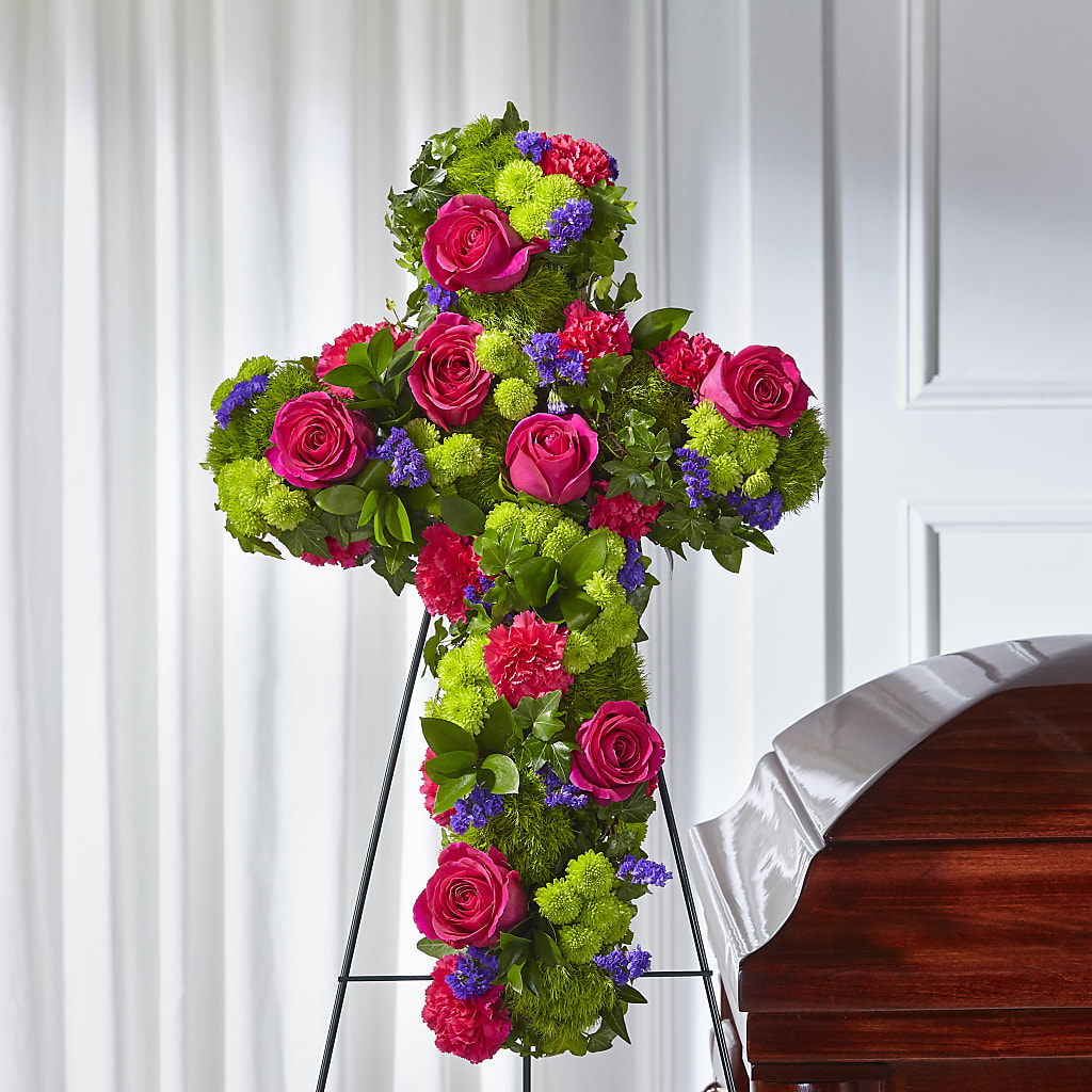 Tribute Rose Floral Cross – VIC'S FLORAL INC, Cleveland OH