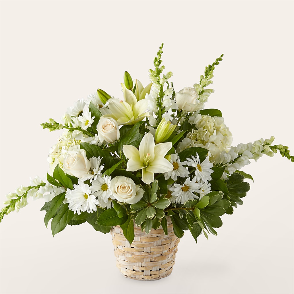 Ivory Elegance Floral Basket – VIC'S FLORAL INC, Cleveland OH