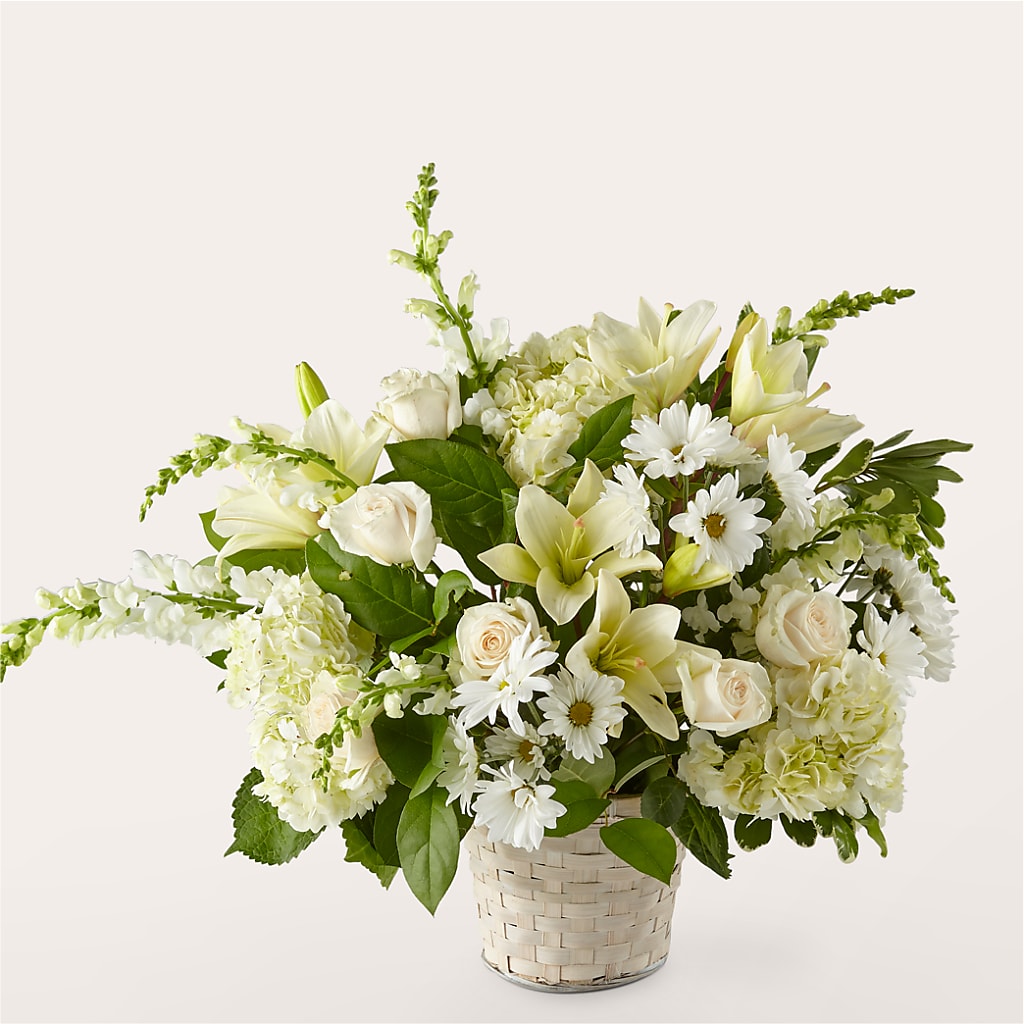 Ivory Elegance Floral Basket – VIC'S FLORAL INC, Cleveland OH