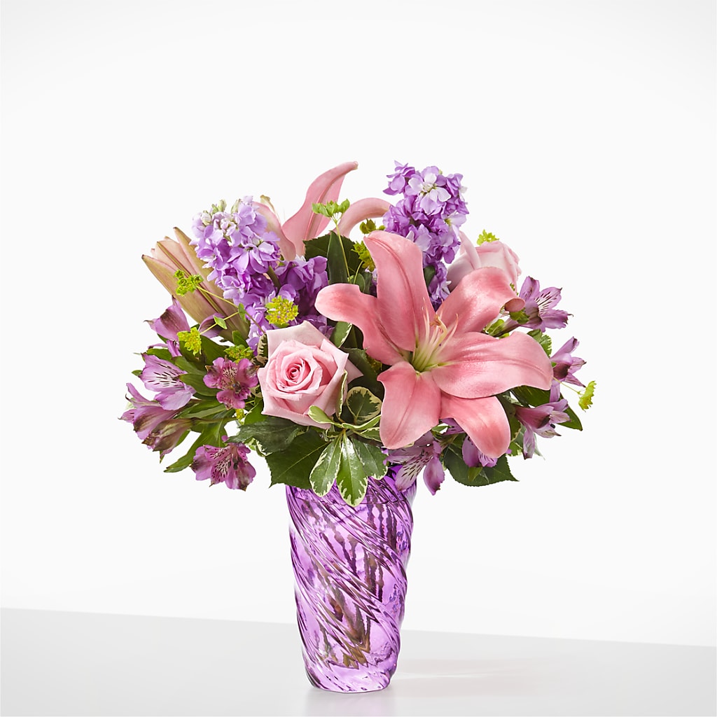 Precious Petals Bouquet with Luxe Swirl Vase – VIC'S FLORAL INC, Cleveland OH