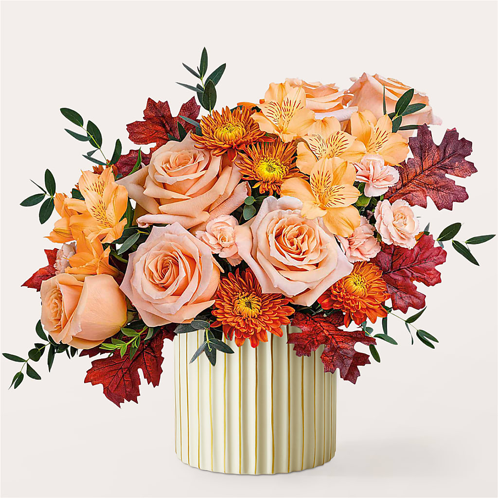 Spiced Latte Bouquet with Ivory Vase – VIC'S FLORAL INC, Cleveland OH