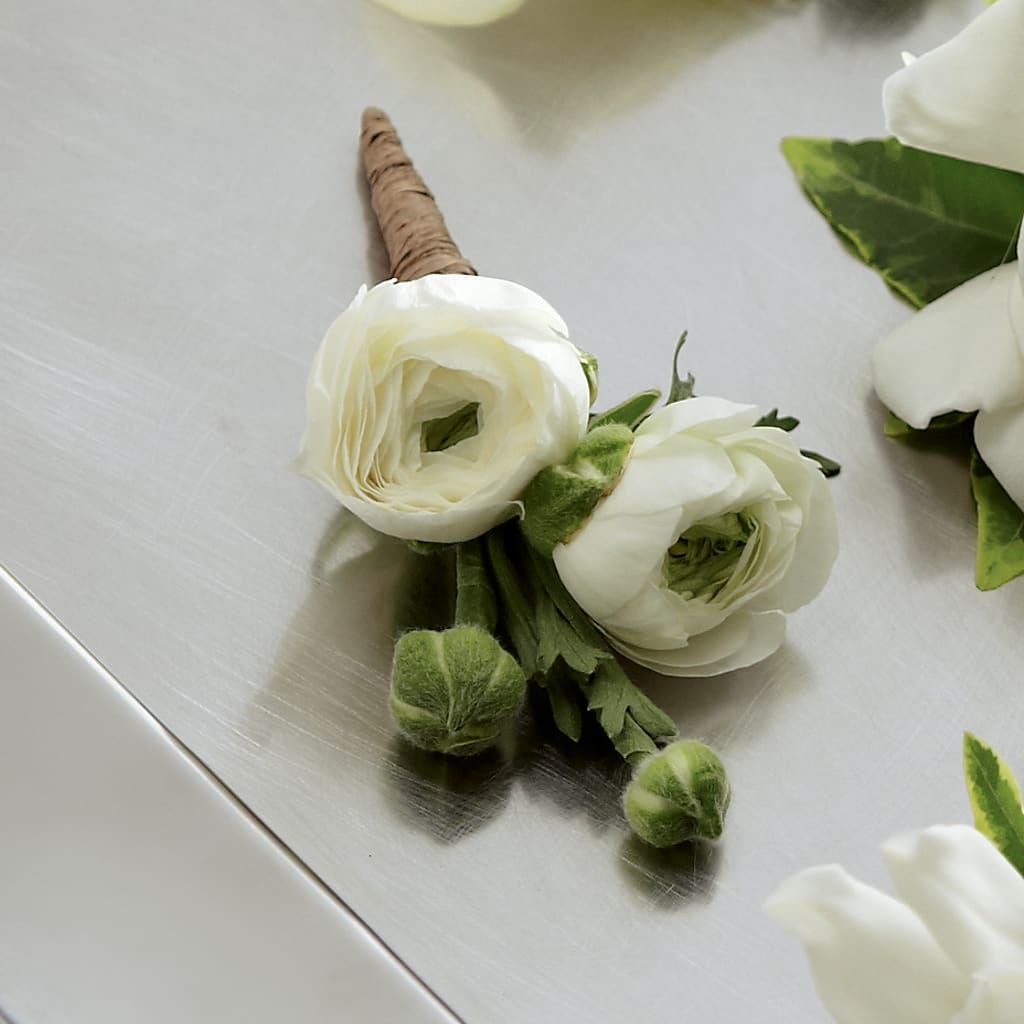 White Ranunculus Boutonniere – VIC'S FLORAL INC, Cleveland OH