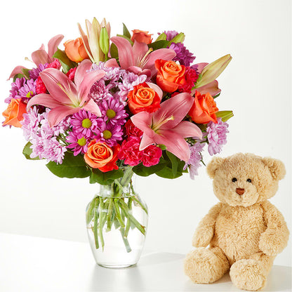 One and Only Bouquet and Bear Bundle – VIC'S FLORAL INC, Cleveland OH