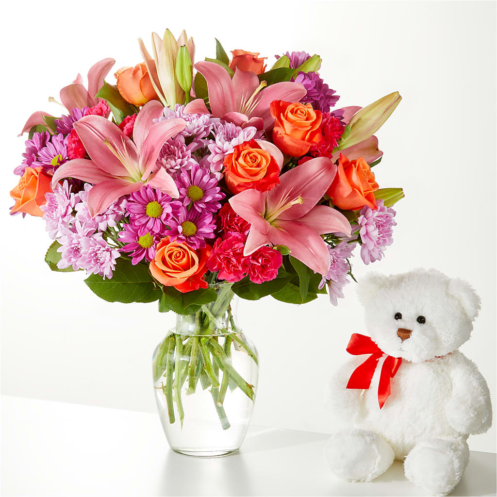 One and Only Bouquet and Bear Bundle – VIC'S FLORAL INC, Cleveland OH