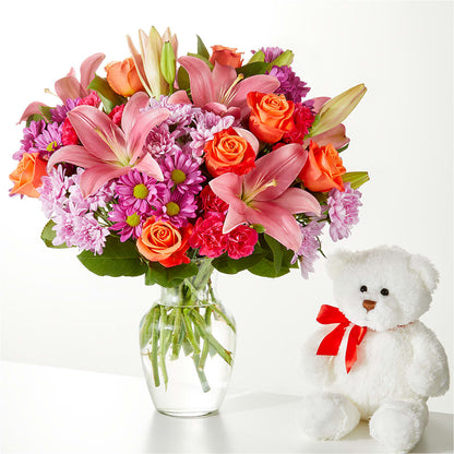 One and Only Bouquet and Bear Bundle – VIC'S FLORAL INC, Cleveland OH