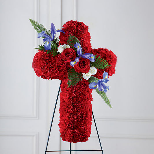 Faithful Hero Floral Cross – VIC'S FLORAL INC, Cleveland OH