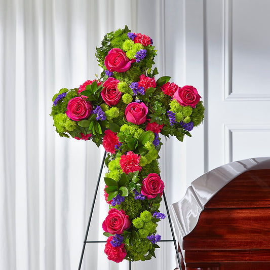 Tribute Rose Floral Cross – VIC'S FLORAL INC, Cleveland OH