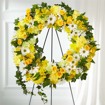 Golden Remembrance Wreath – VIC'S FLORAL INC, Cleveland OH