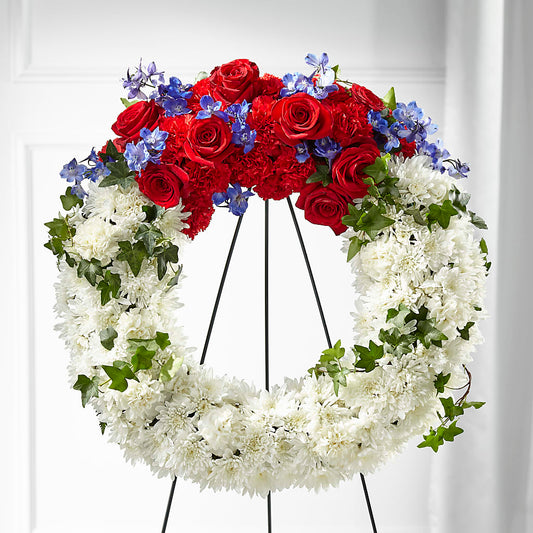 Patriotic Passion Wreath – VIC'S FLORAL INC, Cleveland OH
