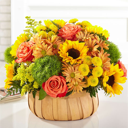 Harvest Sunflower Basket – VIC'S FLORAL INC, Cleveland OH