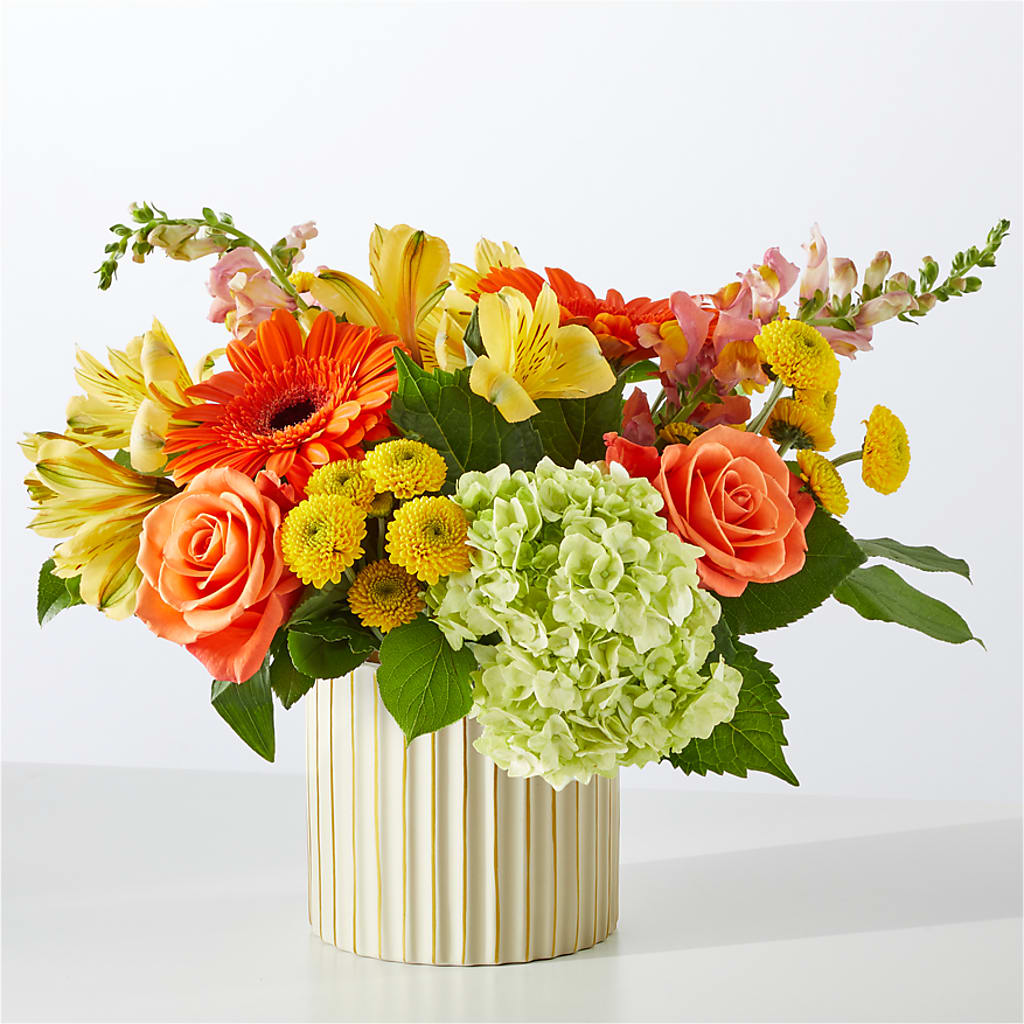 Autumn Sunshine Bouquet with Ivory Vase – VIC'S FLORAL INC, Cleveland OH