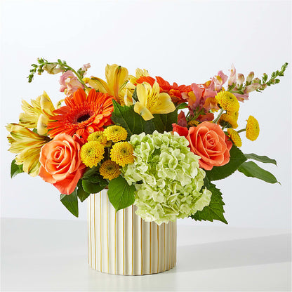 Autumn Sunshine Bouquet with Ivory Vase – VIC'S FLORAL INC, Cleveland OH