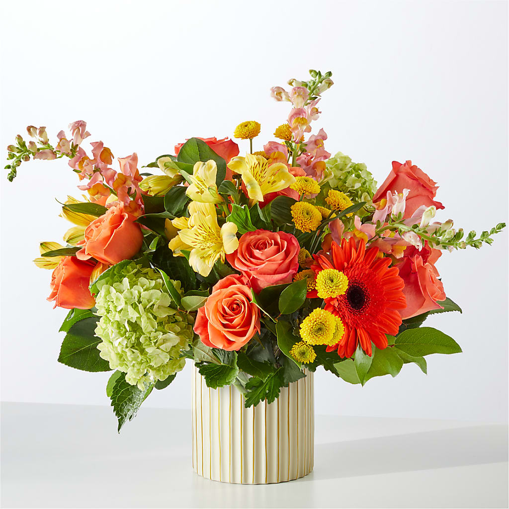 Autumn Sunshine Bouquet with Ivory Vase – VIC'S FLORAL INC, Cleveland OH