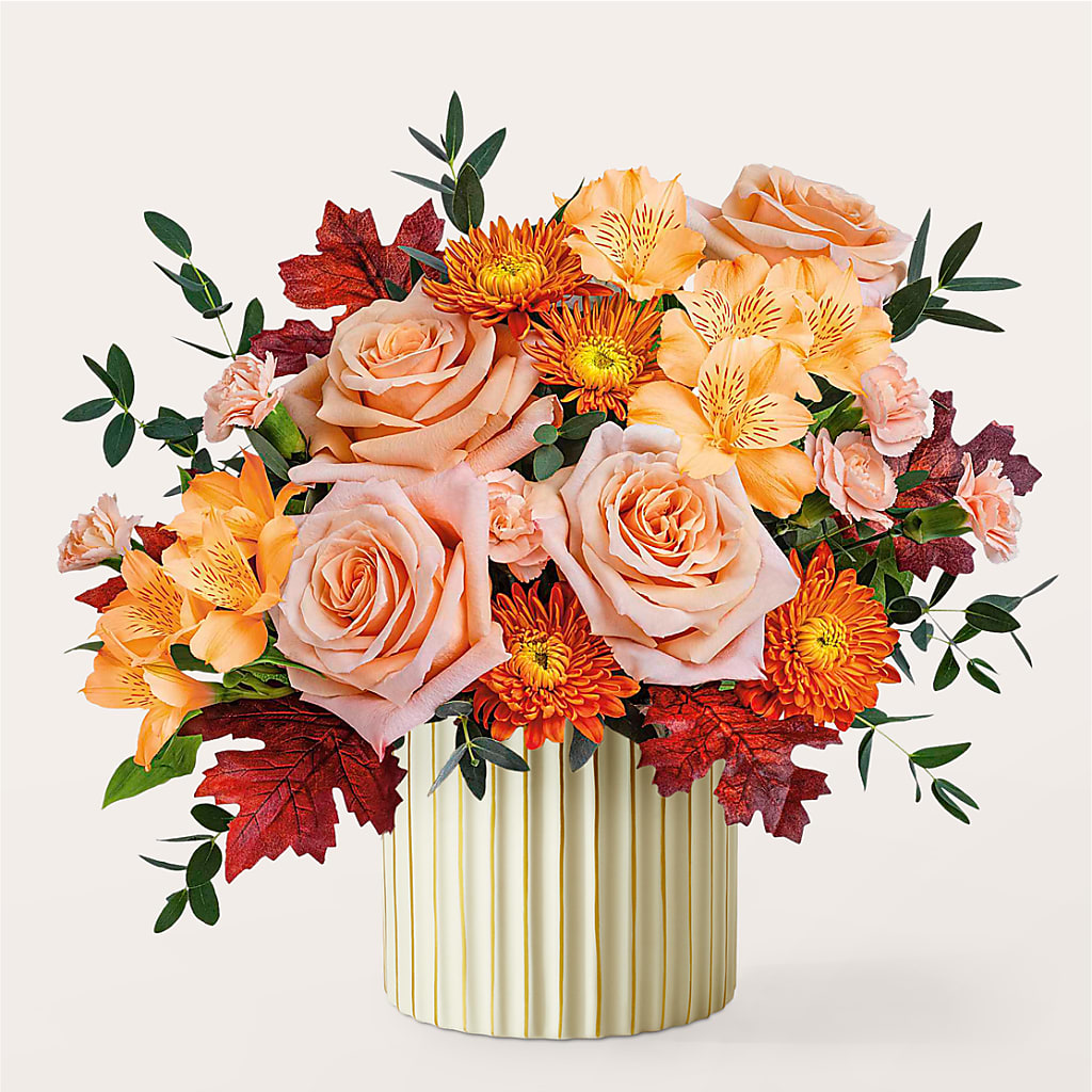 Spiced Latte Bouquet with Ivory Vase – VIC'S FLORAL INC, Cleveland OH