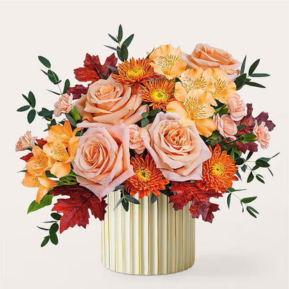 Spiced Latte Bouquet with Ivory Vase – VIC'S FLORAL INC, Cleveland OH
