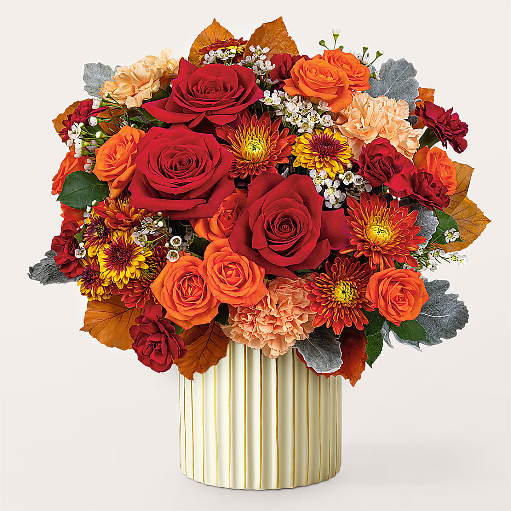 Merlot Bouquet with Ivory Vase – VIC'S FLORAL INC, Cleveland OH
