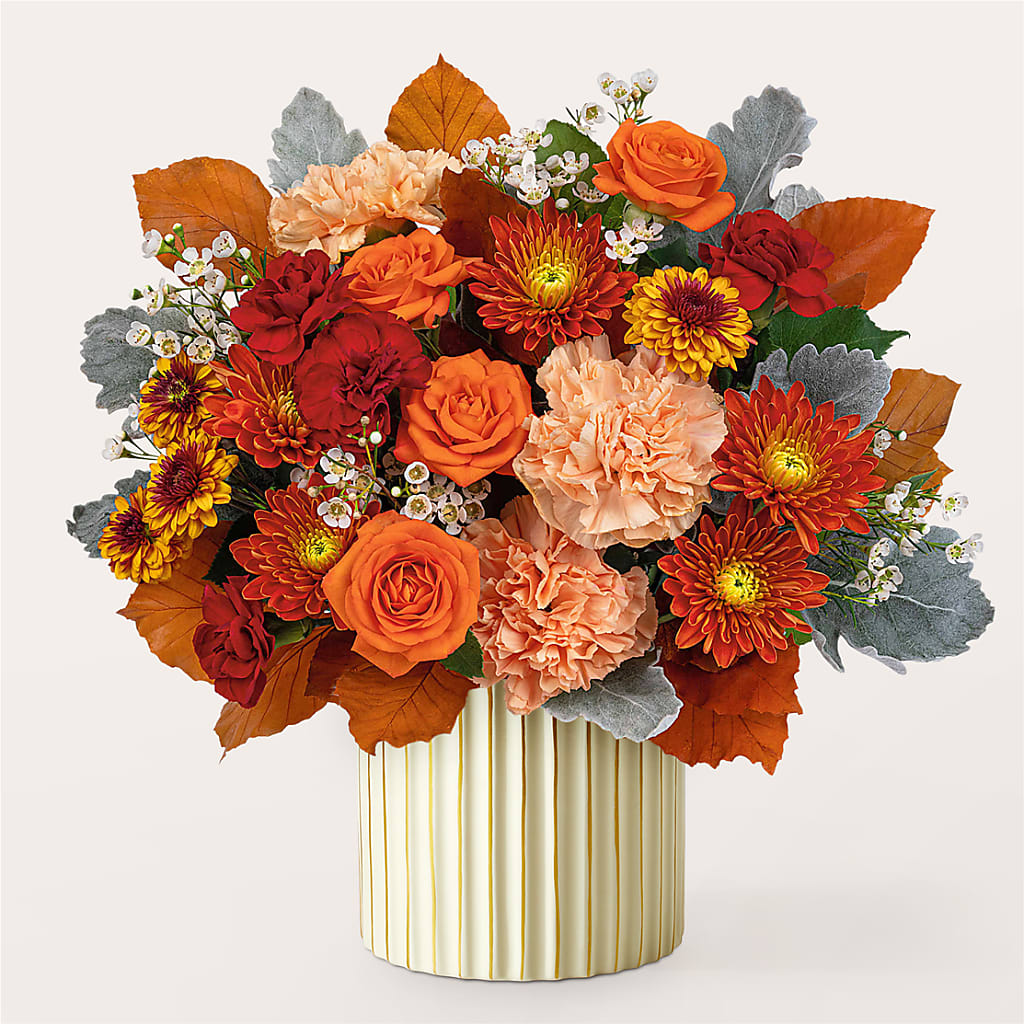 Merlot Bouquet with Ivory Vase – VIC'S FLORAL INC, Cleveland OH