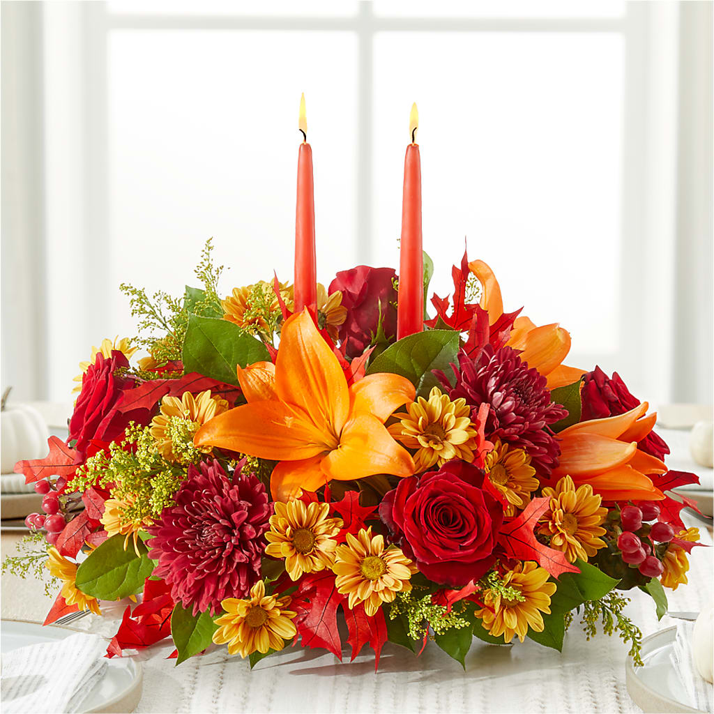 Autumn's Embrace Centerpiece – VIC'S FLORAL INC, Cleveland OH