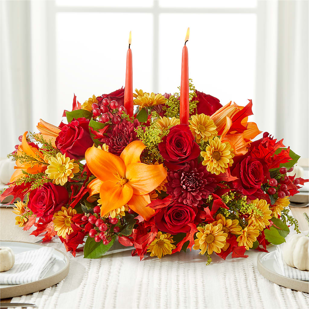 Autumn's Embrace Centerpiece – VIC'S FLORAL INC, Cleveland OH