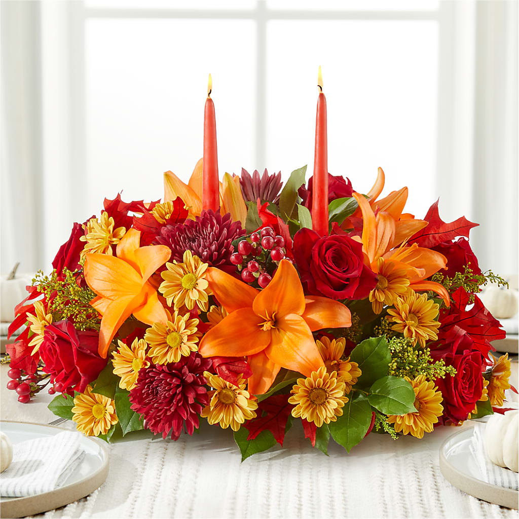 Autumn's Embrace Centerpiece – VIC'S FLORAL INC, Cleveland OH