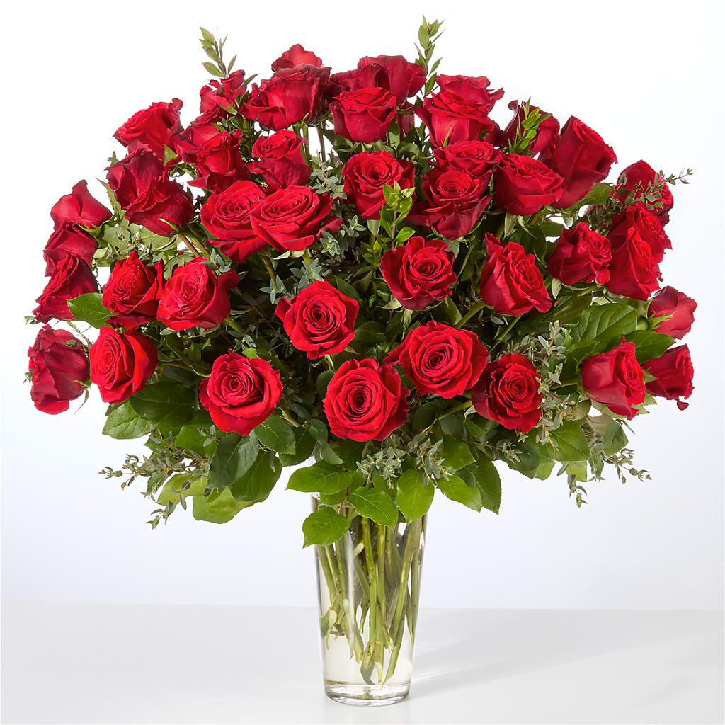 Forever Yours Fifty Stem Red Rose Bouquet – VIC'S FLORAL INC, Cleveland OH